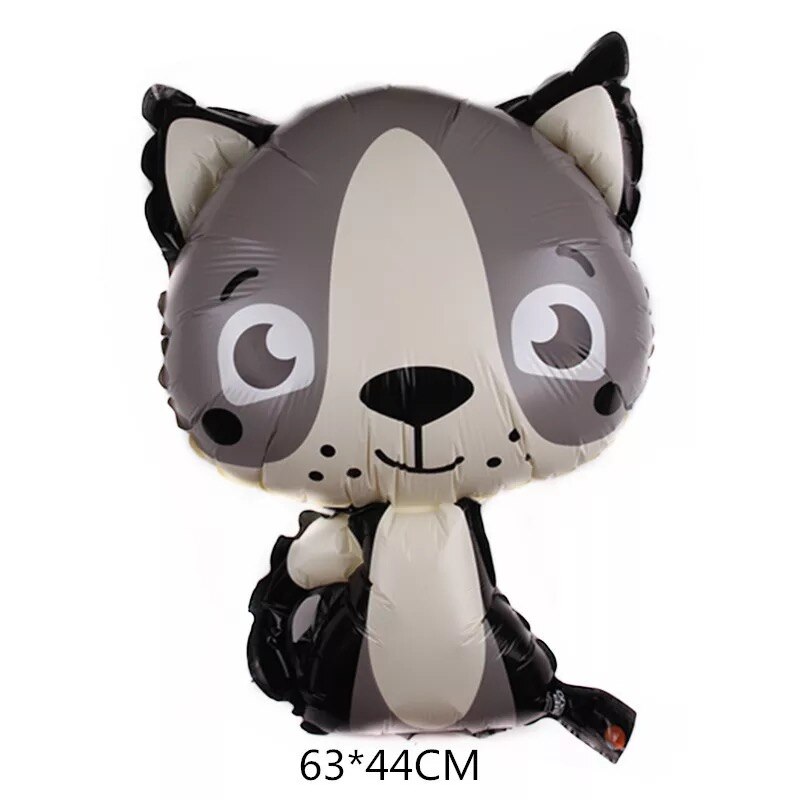 Cartoon Animal Foil Balloons squirrel Ballon Fox flamingos Air balloon Birthday party decorations Kids hedgehog Inflatable toys: Cat