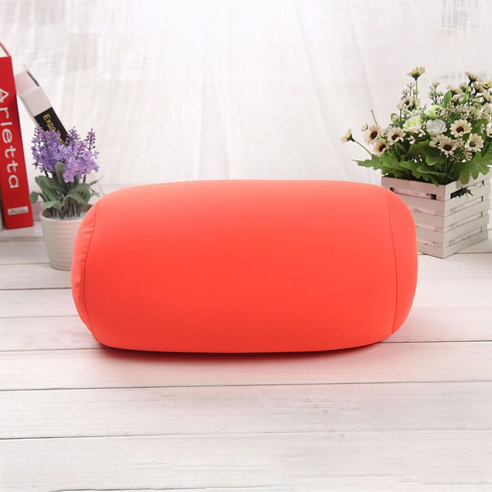 Sofa Sleep Microbead Neck Back Roll Cushion Travel Bed Roll Throw Pillow: Orange