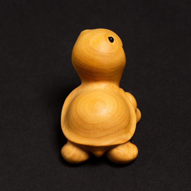 4.5cm Lucky Turtle Mini Wood sculpture Crafts Feng Shui Chinese Solid Wood Tea Pet Ornaments Miniature Home Decoration