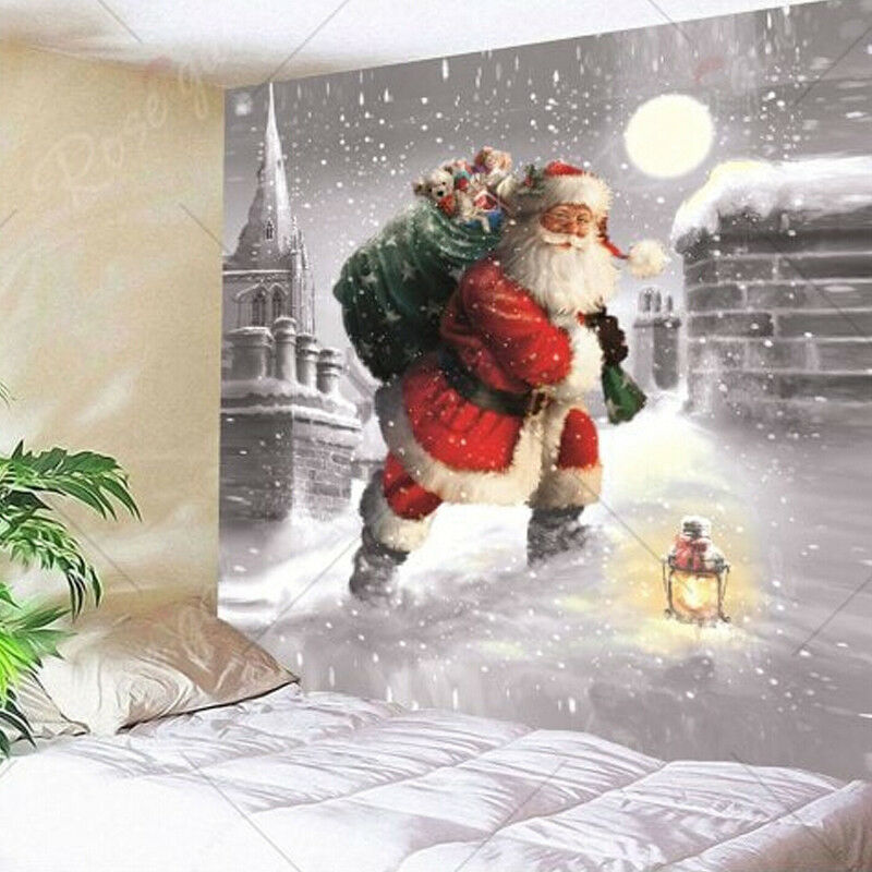 Xmas Kerstman Art Thuis Muur Opknoping Wandtapijten Muur Versiering Kerst Muur Decor