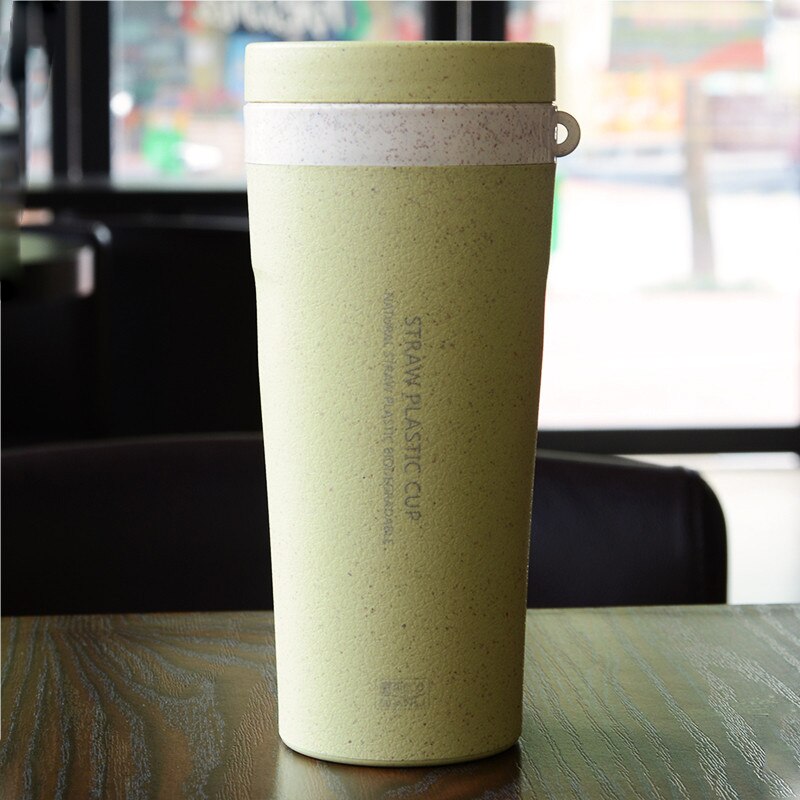 Vattenkoppar dubbla lager kaffe te 300ml plast studentkopp tekoppar vetehalm hälsosam tätad mot läckor