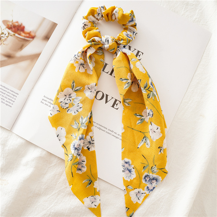 estampado de leopardo lazo largo de satén cinta cola de caballo bufanda lazo para el cabello Scrunchies mujeres niñas bandas elásticas para el cabello accesorios para el cabello: Gris oscuro