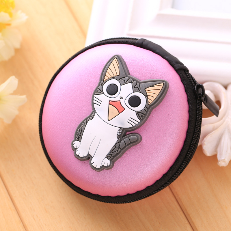 lovely Cartoon Mini Zipper Protective Headphone Case Pouch Earphone Storage Bag Soft Headset Earbuds Box USB Cable headset bags: 2