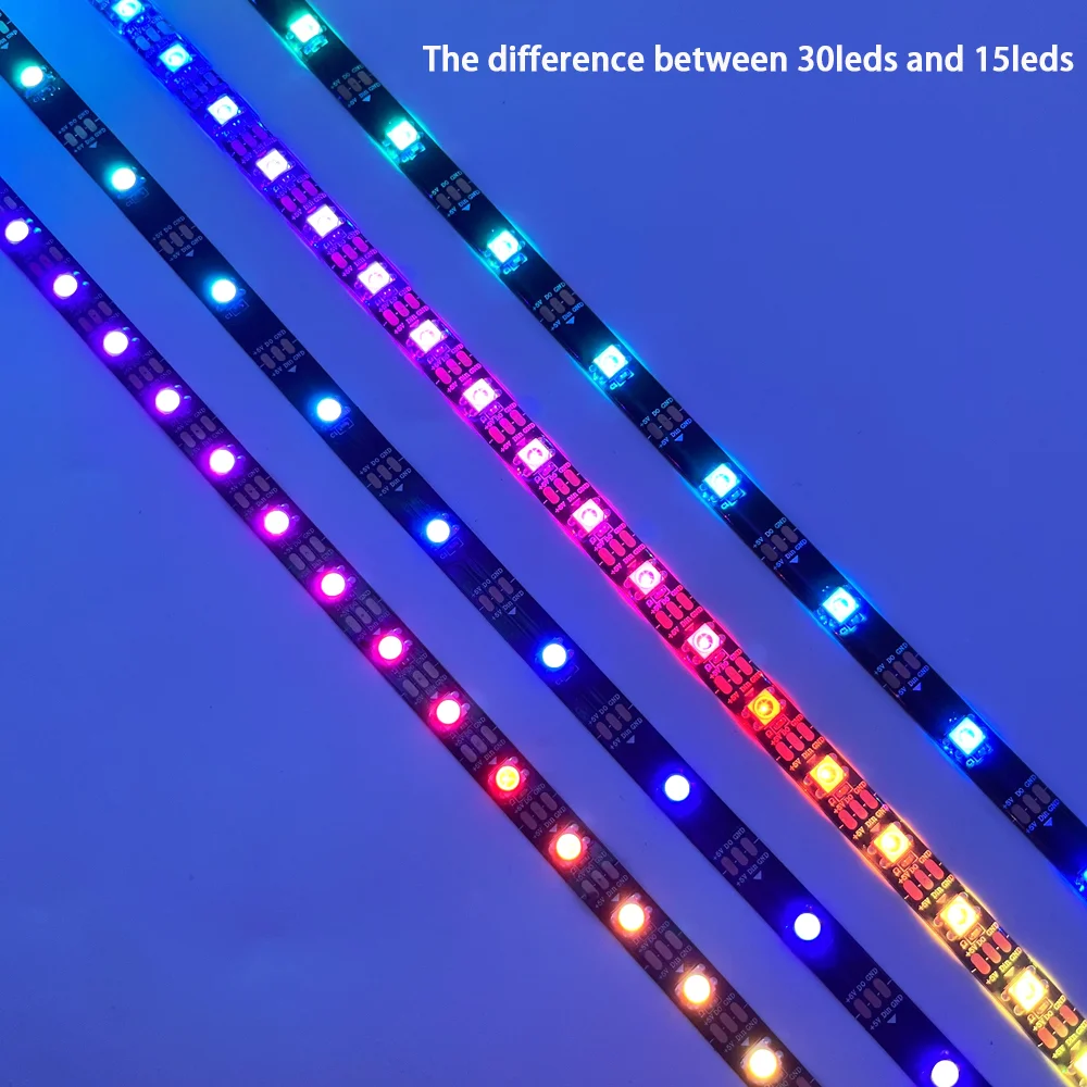 Bande lumineuse LED RGB WS2812B, 5V, 3 broches, adressable, pour ASUS AURA SYNC, MSI Mystic Light Sync, GIGABYTE