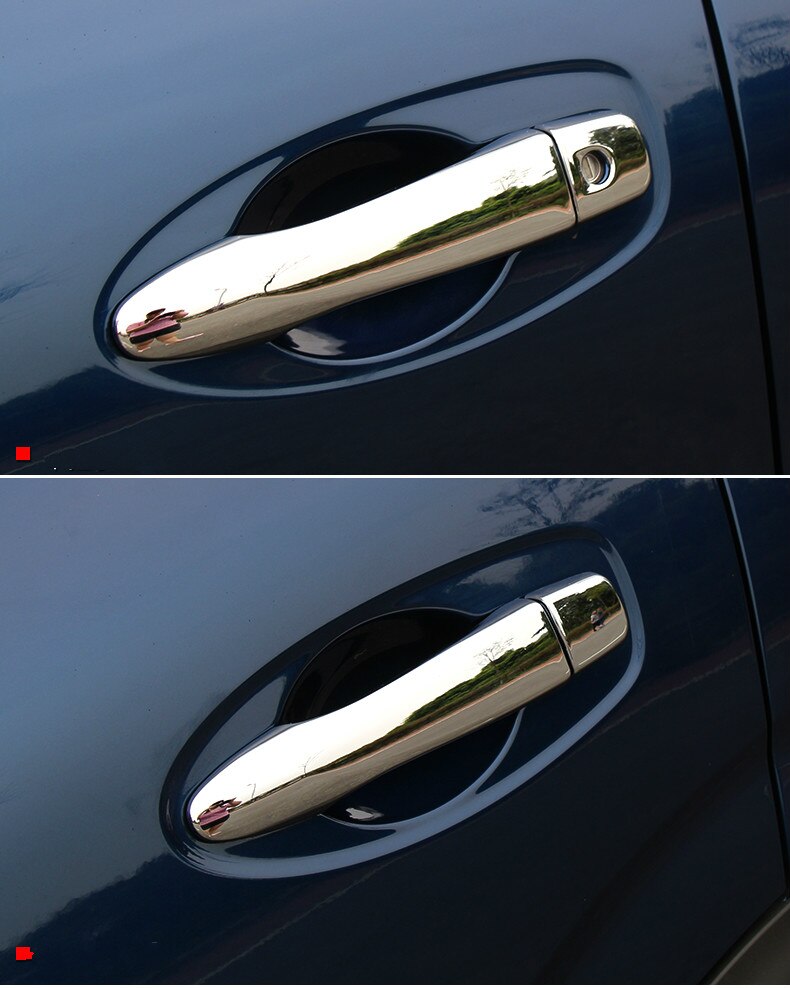 For Nissan Qashqai J11 Chrome door handle cover with smart key Hhole catch cap trim molding