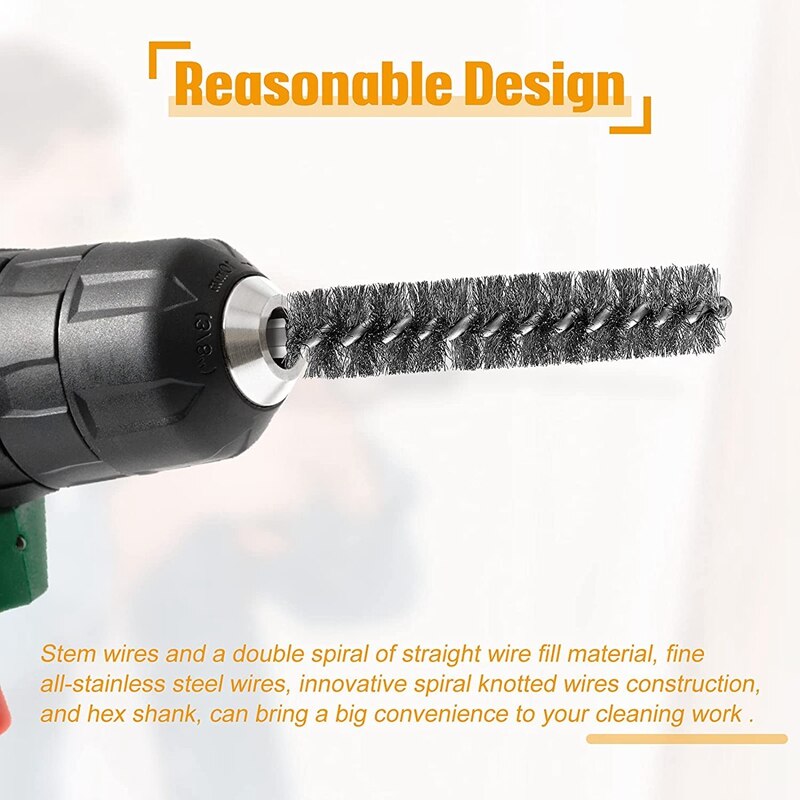 JHD – brosse métallique en acier inoxydable avec manche hexagonal, pour perceuse électrique et nettoyage