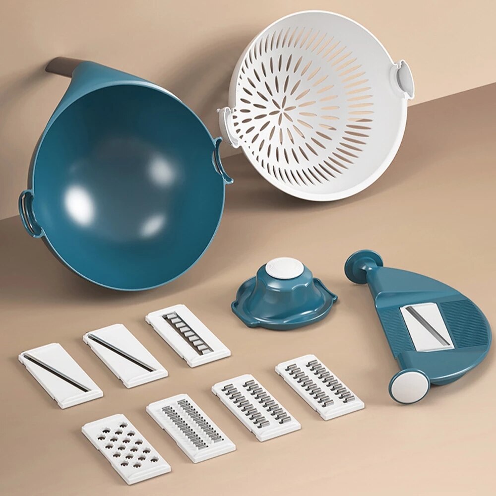 Multifunctional Vegetable Cutter Machine Potato Slicer Radish Grater Shapes Slicer Board Kitchen Tools Vegetable Drain Basket