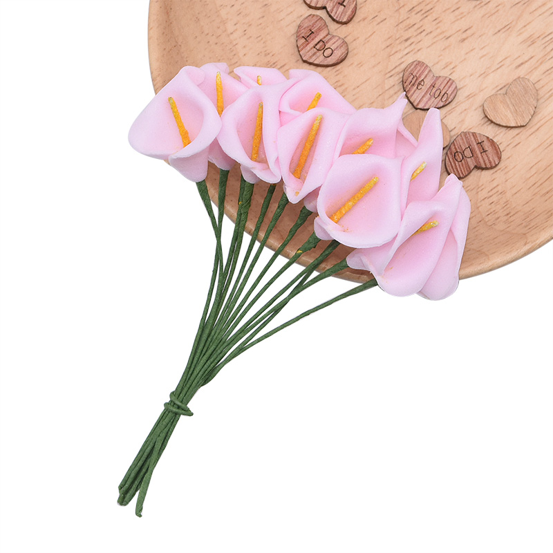 144 Stuks Mini Schuim Calla Lelie Kunstbloemen Boeket Voor Bruiloft Decoratie Home Decor Handgemaakte Cadeau Taart Kaart Bloemen Ambachten: L02 pink