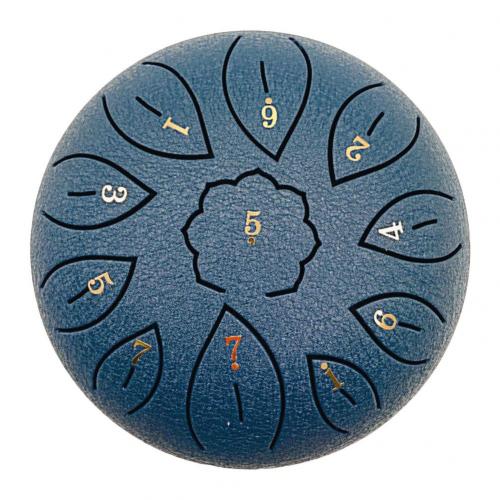 6 Inch 11 Tone C Key Buddhist Chanting Sound Healing Meditation Singing Drum Drum Hand Pan for Drum Tank Drums equipment tools: Cyan blue