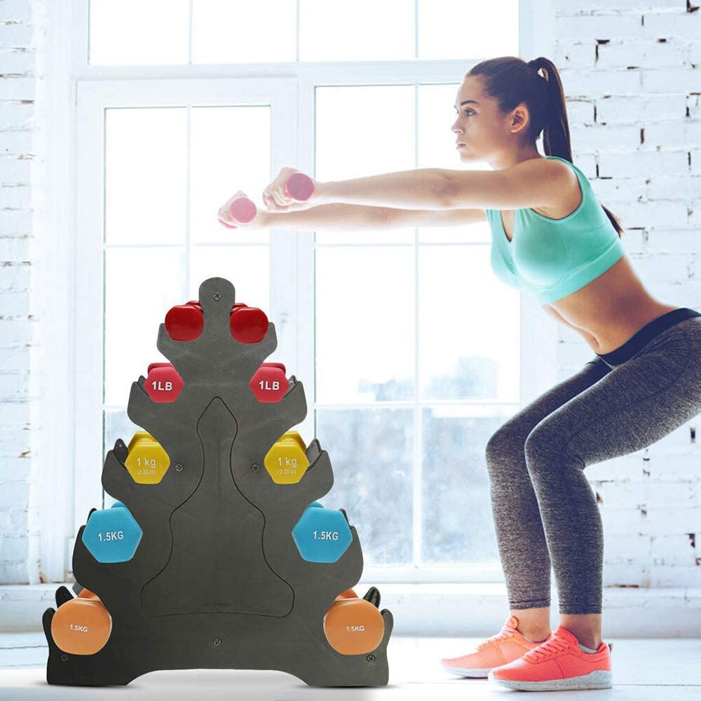 5 Tier Fitness Dumbbell Rack Stand Multi Layer Hand-Held Dumbbell Small Holder Storage Rack Home Office Gym Dumbell Weight Rack