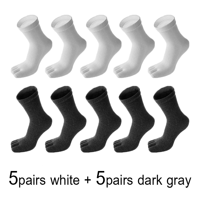 Calcetines de algodón con dedos separados para hombre, calcetín Unisex de talla grande 5, para otoño e invierno, 10 pares, 20 unidades: 10