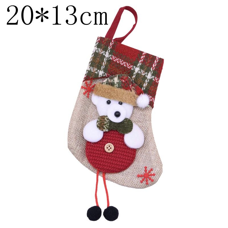 Kerst Cadeau Zakken Kerst Kous Kerstboom Ornamenten Voor Thuis Nieuwjaar Sokken Noel Natal Navidad Decoratie Kids: 20x13cm B07