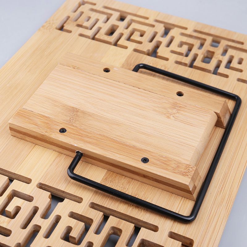 Bamboo Hollow Adjustable Reading Book Holder Tray Page Paper Clips Foldable Tablet Cookbook Portable Sturdy Bookstand K3KB