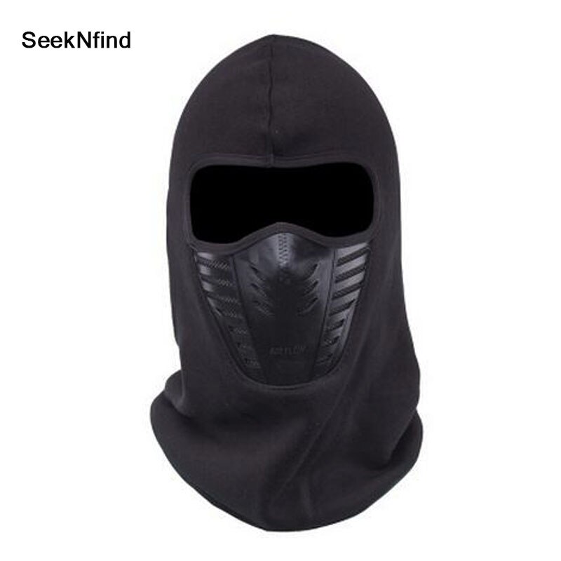 Stofdicht Fietsen Winter Fleece Warm Full Face Cover Anti-dust Winddicht Ski Mask Snowboard Hood Anti- dust Bike Sjaal: Black