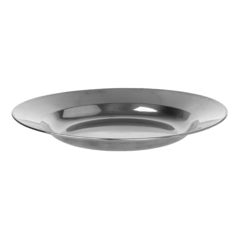 Acier inoxydable rond assiette plat plat récipient alimentaire en plein air Camping pique-nique vaisselle 16-24cm: 05