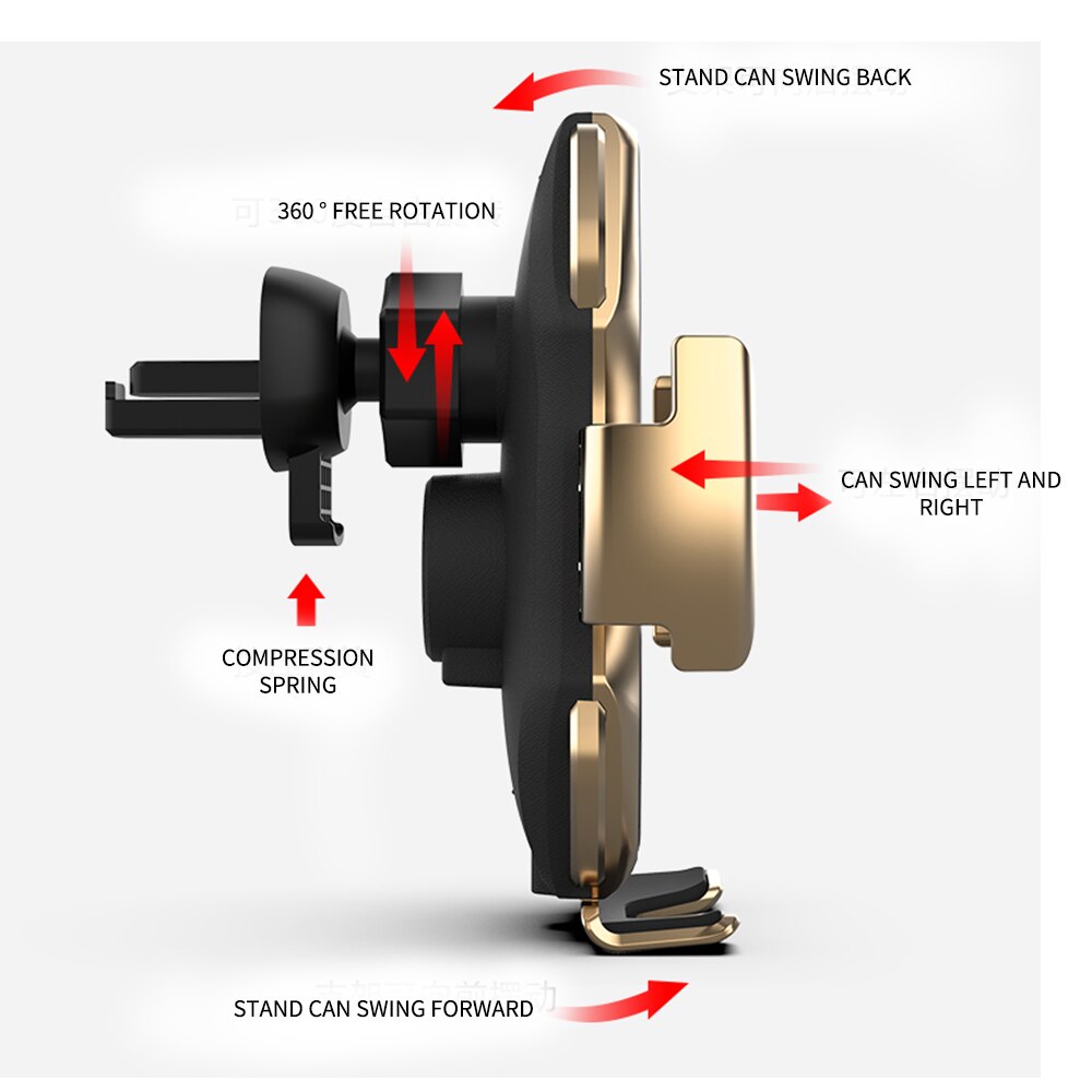 Drahtlose Auto Air Vent Ladegerät 10W foriPhone 8 Plus X Auto Spann Telefon Halter Multi Kompatibel forSamsung S9 S10 schnelle Lade