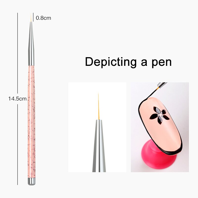 3 sztuk pędzel w długopisie robić paznokci zestaw metalowy uchwyt rysunek liniowiec rozsianych malowanie DIY zestaw przyborów robić manicure NShopping