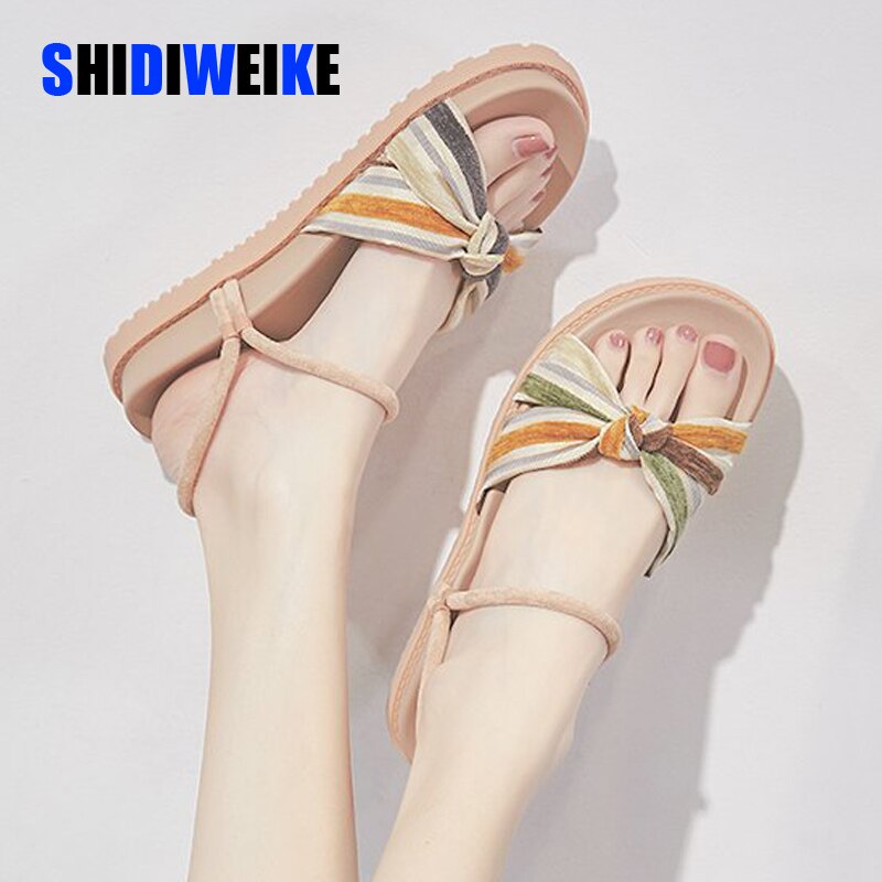 Zomer Vrouwen Platte Sandalen Dames Strass Boheemse Wandelen Sandalen