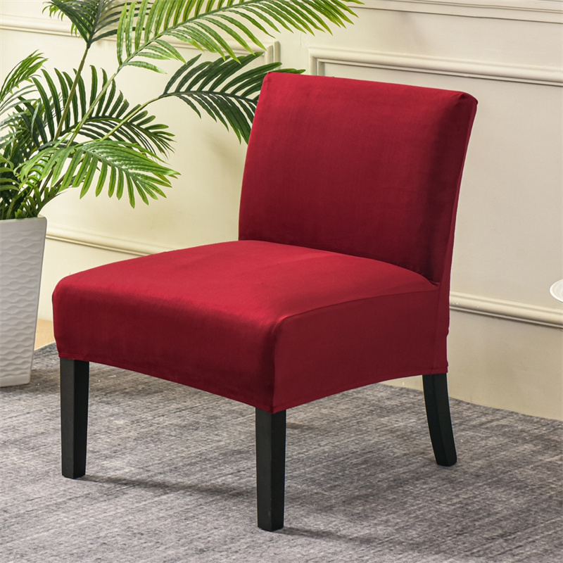 Velvet Accent Chair Cover Without Arm Pink Chair Slipcover Nordic Stretch Armless Chair Covers Elastic Furniture Protector Cover: A5 Chair Cover