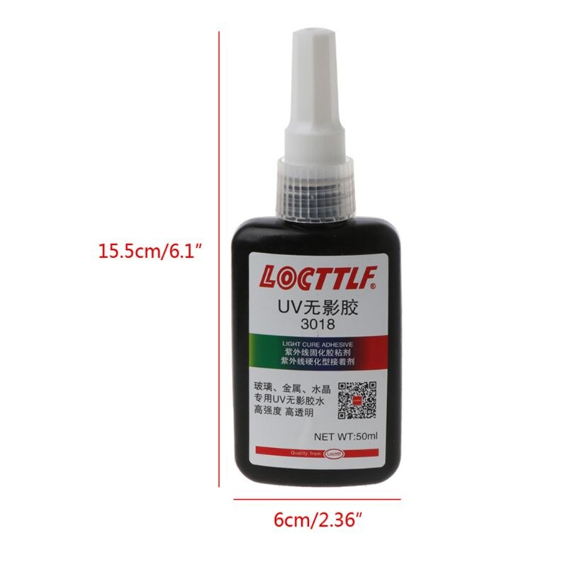 UV Light + 50ML Fast Curing UV Glue Sunlight Curing Adhesive Transparent Glass Bonding Repair Liquid Glue Adhesive Kit