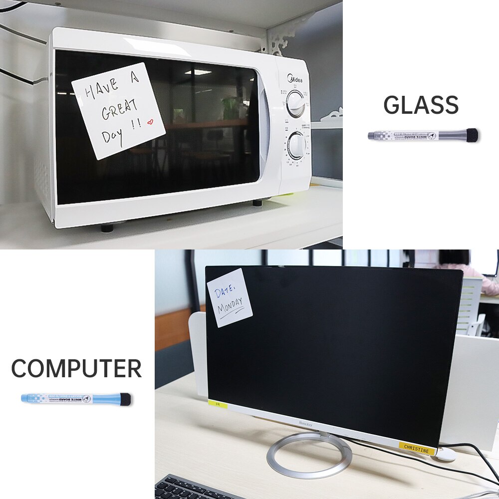 Magnetic 6PK Removable Whiteboard Stickers Waterproof Dry Erase Fridge Sticker Calendar Table Schedules Stickers Size 4*6 inch