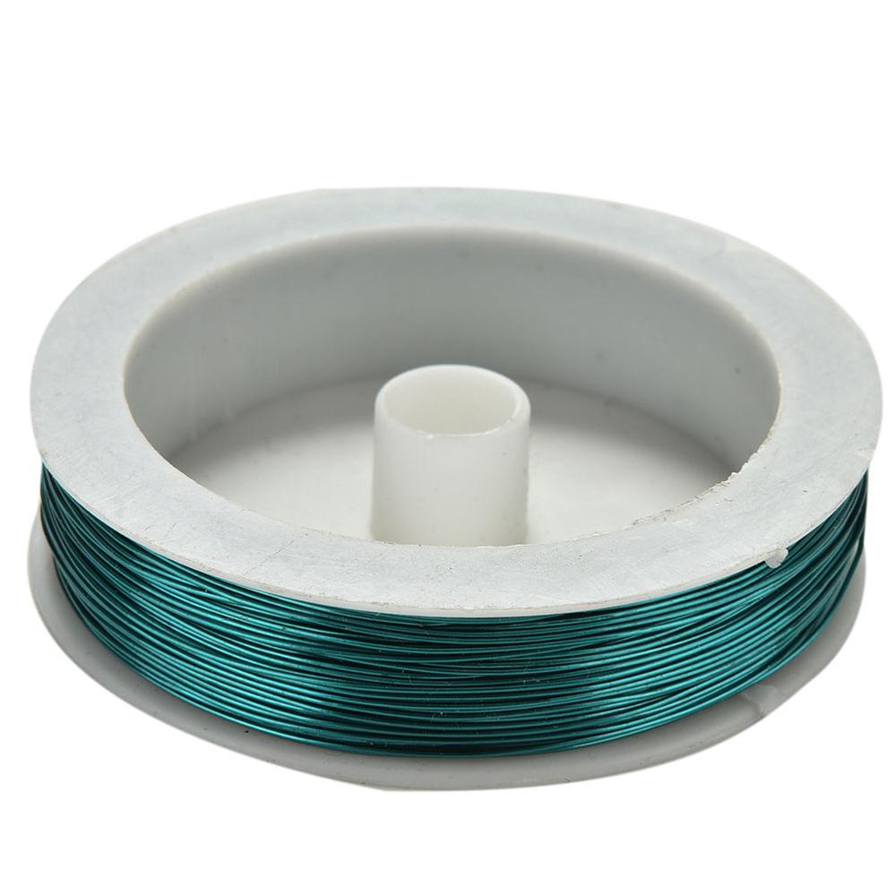 Fil artisanal en fer 0.5mm 40m | Bobine de mm, fil métallique doux pour bricolage de bijoux, guirlande de fleurs décoratives/aiguille à aiguille: Bleu ciel
