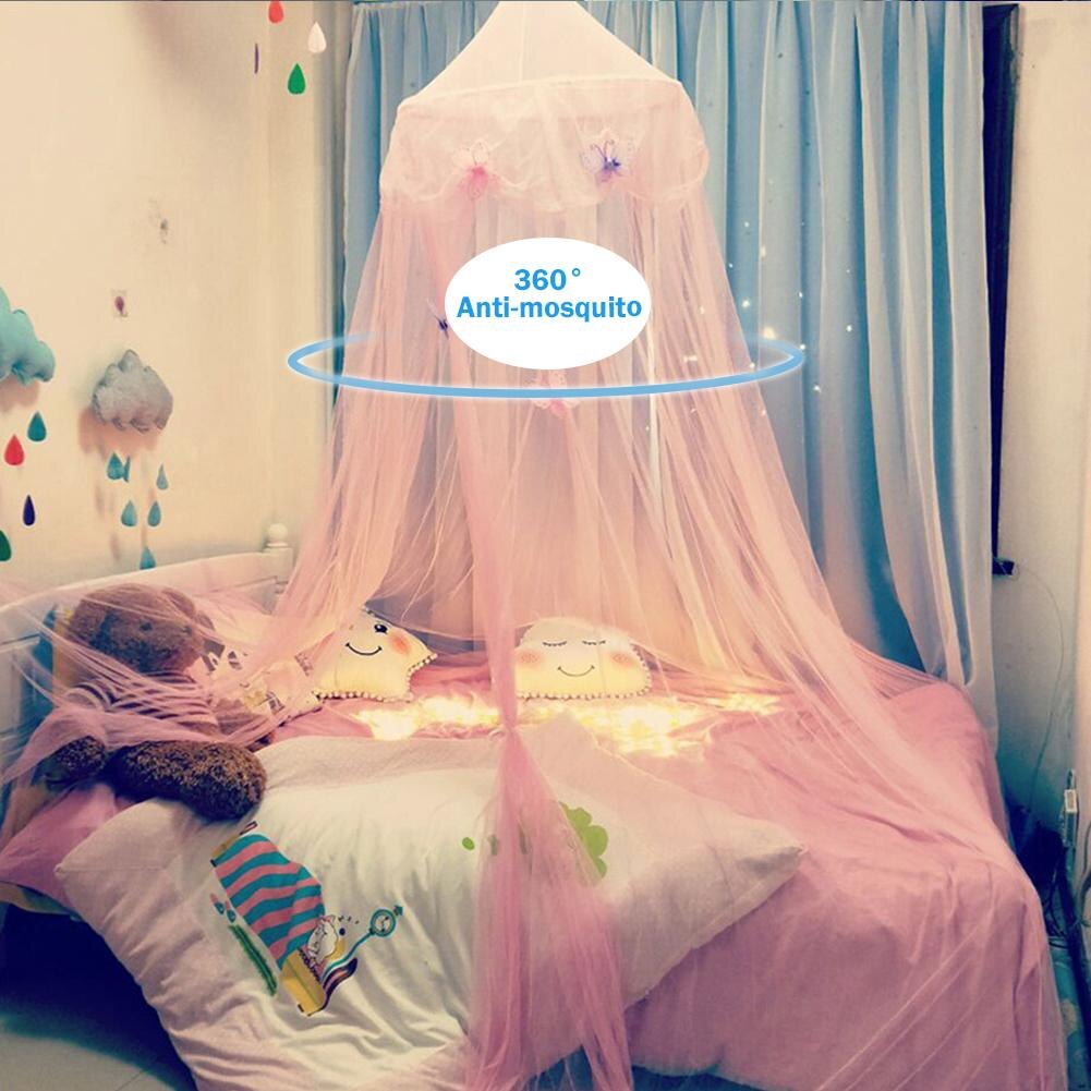 Star Dromerige Kinderen Opknoping Kant Klamboe Luifel Gordijn Vlinder Prinses Wind Koepel Klamboe Opknoping Top Tent Scherm: Beige