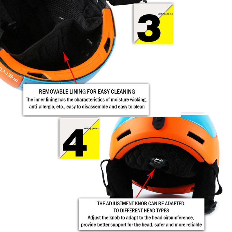 Ski Helm Voor Volwassen En Kinderen Integraal Gegoten Skiën Helm Vrouwen Mannen Sneeuw Sport Helm Skateboard Ski Snowboard helm