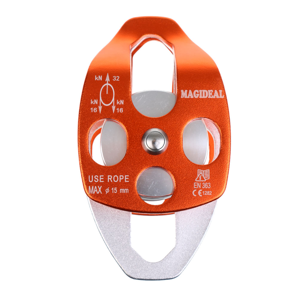 32KN Double Sheaves Mobile Pulley For Climbing Tree Arborist By CE Mountaineering Climbing