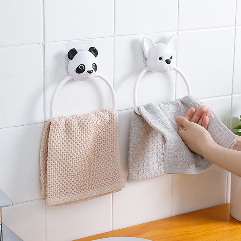 Kitchen Wall-Mounted Hand Towel Rag Rack Durable Bathroom Ring Towel Rack Kitchen Bathroom Accessories