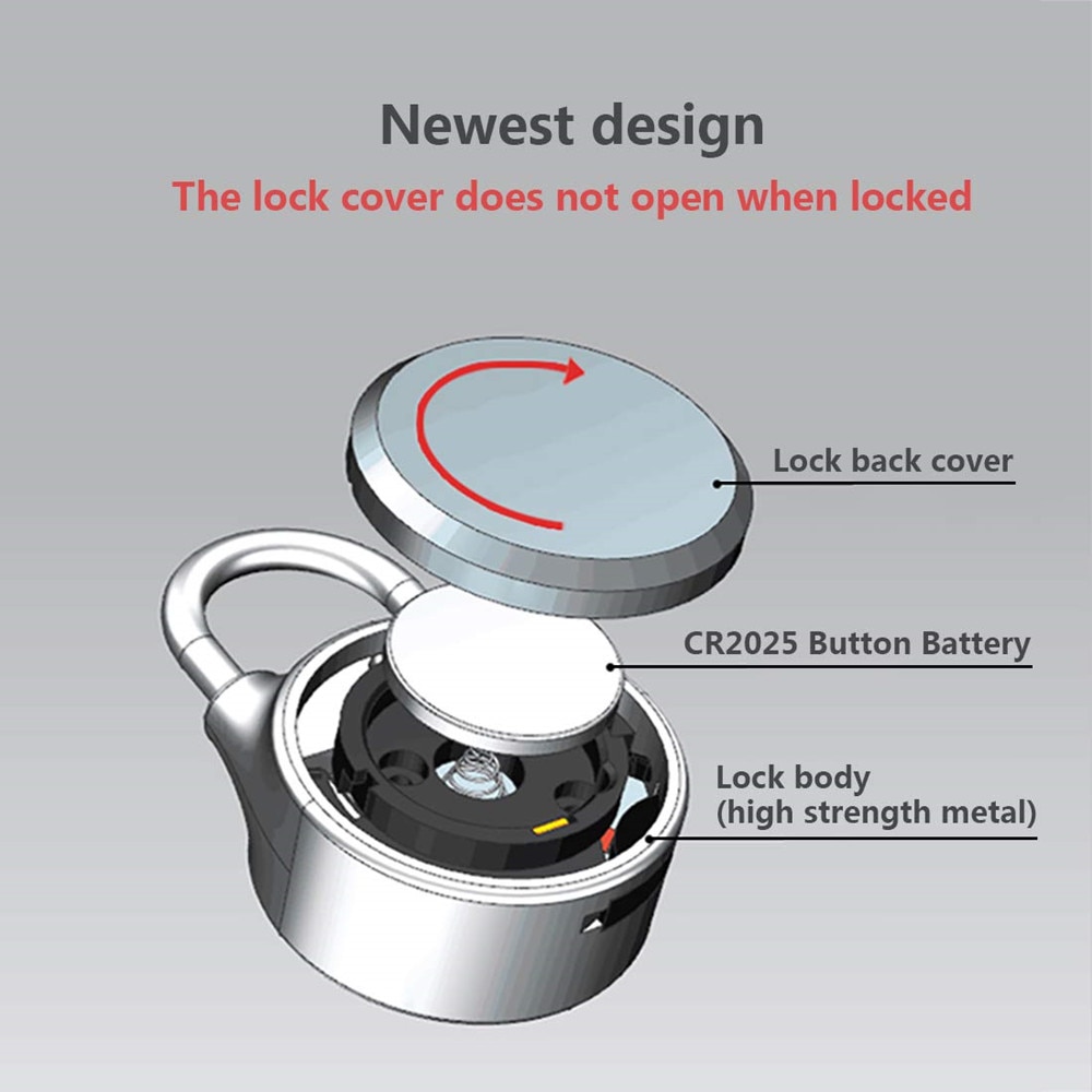 Cadenas électronique Bluetooth APP portable | Système d'alimentation USB, verrou de voyage vol de bagages