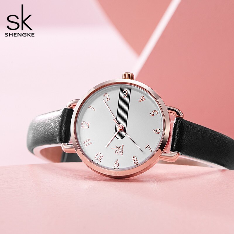 Shengke Lederen Horloges Casual Vrouwen Horloges 4 Kleuren Japanse Beweging 3 Atm Waterdichte Horloges Voor Vrouwen Zegarek Damski