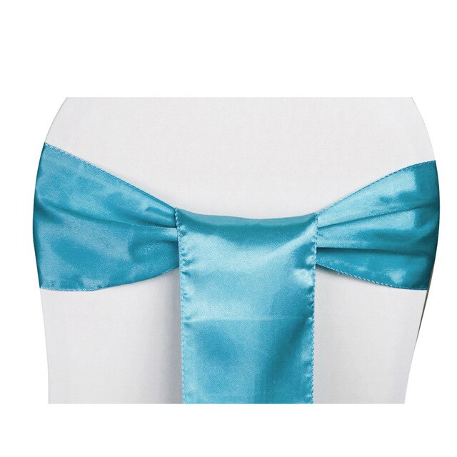 BIT.FLY – housse de chaises en Satin 15x275cm, 1 pièce, décoration de fête, mariage, hôtel, Banquet,: turquoise