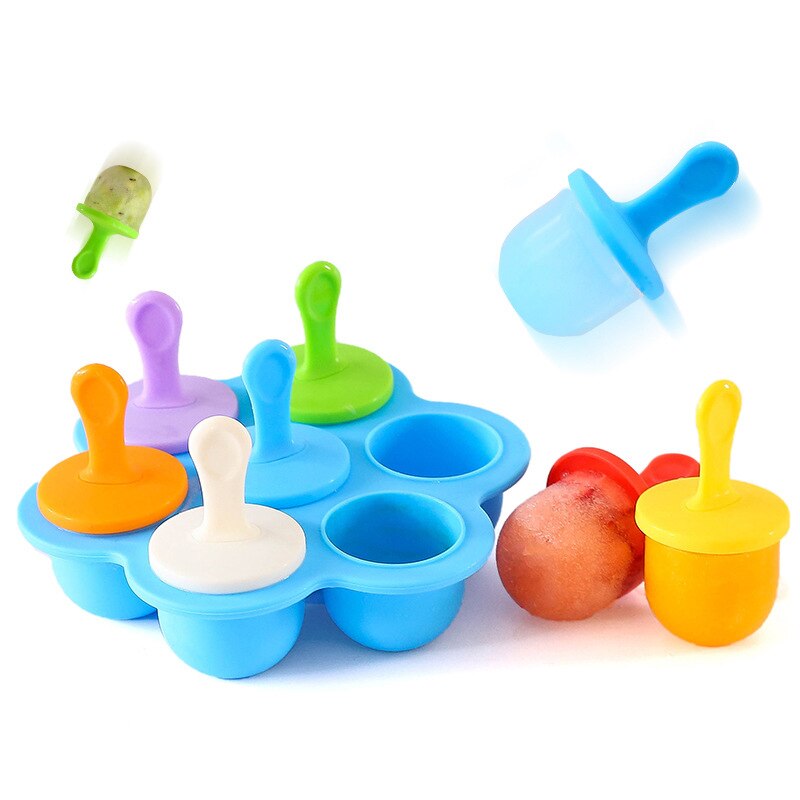 Silicone Mini Ice Pops Mold Ice Cream Popsicle Molds Child DIY Supplement Tool Food For Kids Baby Fruit Shake Ice Mold