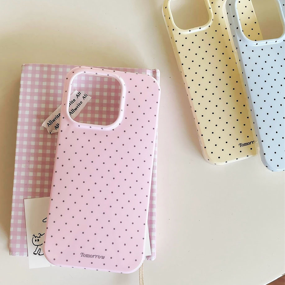 INS Polka Dot Small Fresh Mobile Phone Case for iPhone 15 14 13 12 Pro Max 11 Ultra Slim Shockproof Cover for iPhone 15 Pro Max