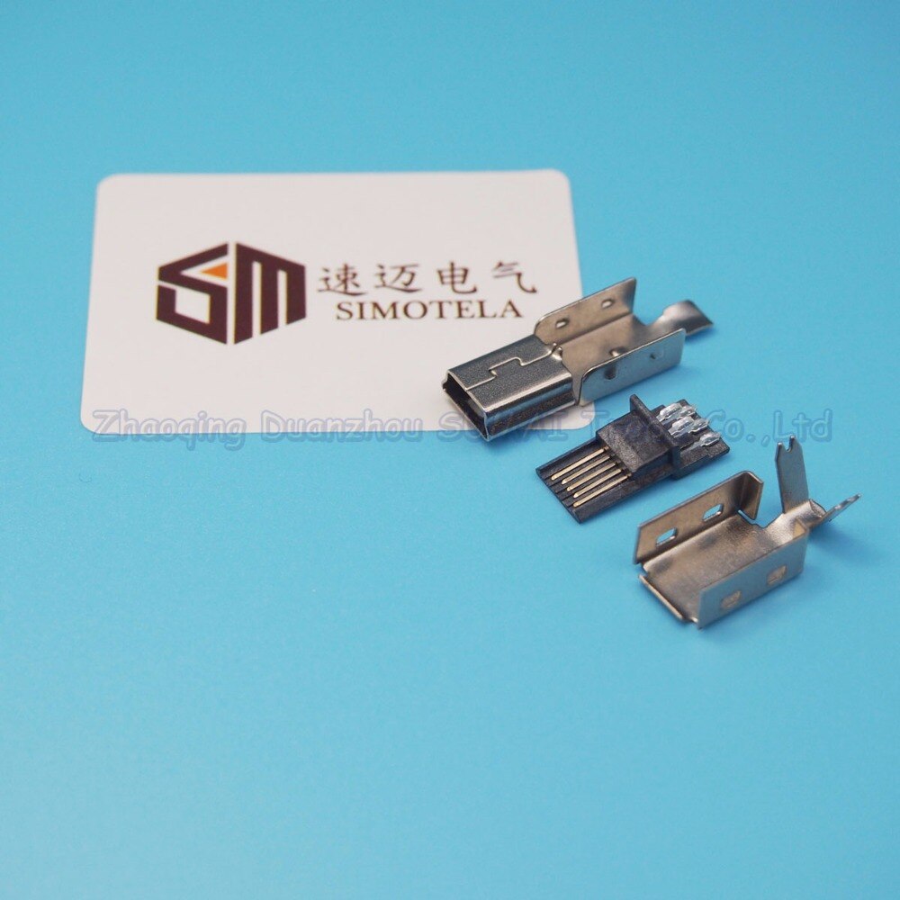 100sets Mini USB plug connector 5Pin male plug,Mini USB-5P plug 3 in 1