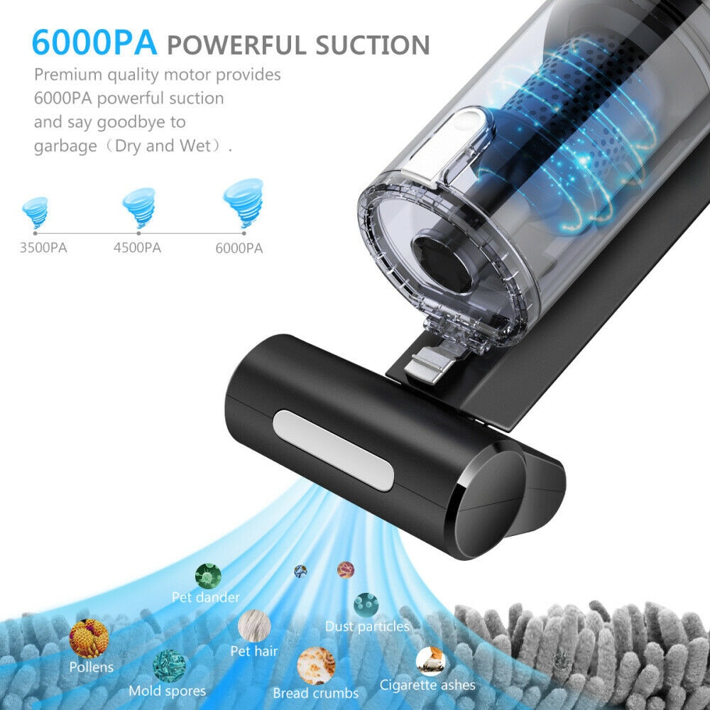 5500Pa Handheld Car Vacuum Cleaner USB Wireless Wet&Dry 100W Rechargeable Super Suction Portable Home Car Vacuum Cleaner