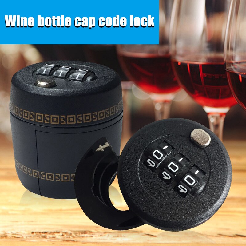 3 Digit Code Lock for Wine & Liquor Bottle Wine Cap Lock Alcohol Security Device for Drinking Home Accessories: Default Title