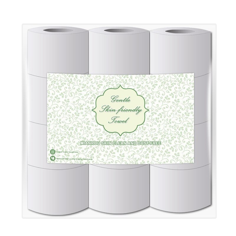 12 Rotoli di carta igienica-Ispessito 4 Strati di Carta Igienica per Rotolo di Carta Da Cucina per Uso Domestico e Commerciale Può Essere Utilizzato per 1-2 mesi