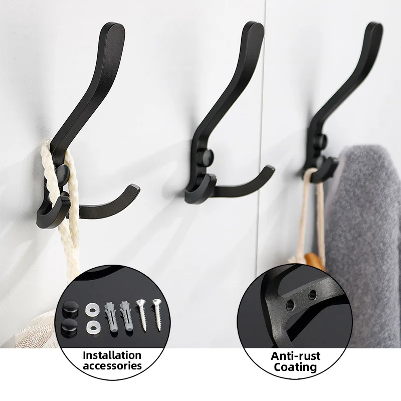 Schwarz Goldene Robe Haken Wand Mantel Rack Für Haus Hängen Schlüssel Halter Kleidung Tür Kleiderbügel Dusche Handtuch Haken Bad Zubehör