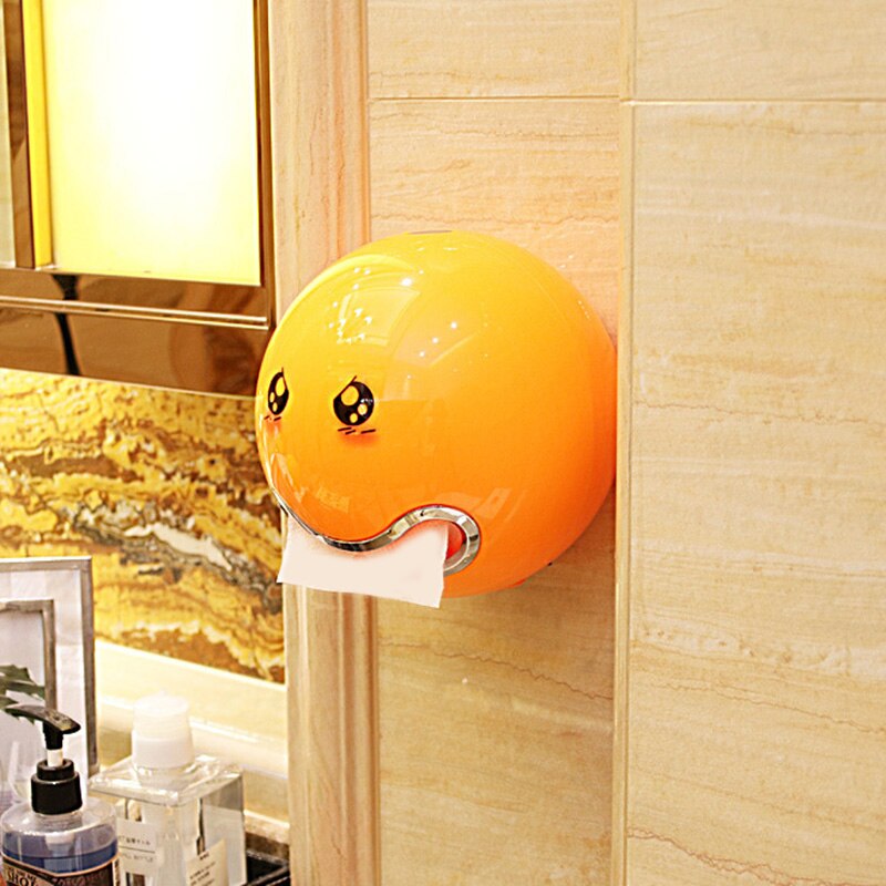 Tissue Box ABS Cute Ball Paper Box Hygienic Paper Storage Container Living Room Bathroom UD88: Orange