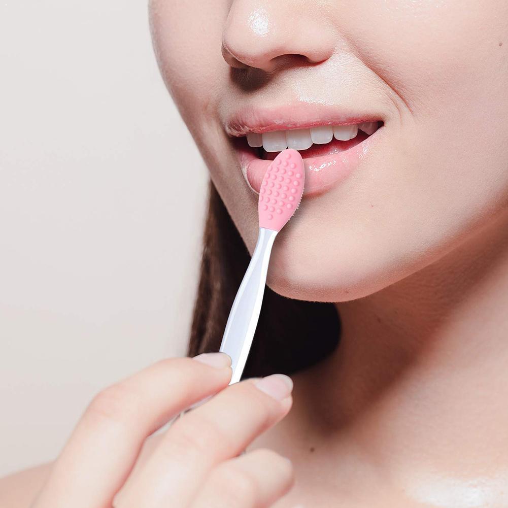 Silikone dobbeltsidet børste eksfolierende næse ren hudorm fjernelse børste værktøj skavanker ansigt læbe scrub massage skønhedspleje værktøj