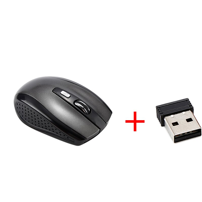 1600 DPI USB Optical Wireless Computer Mouse 2.4G Receiver Super Slim Mouse For Laptop PC Computer USB Receiver: gray