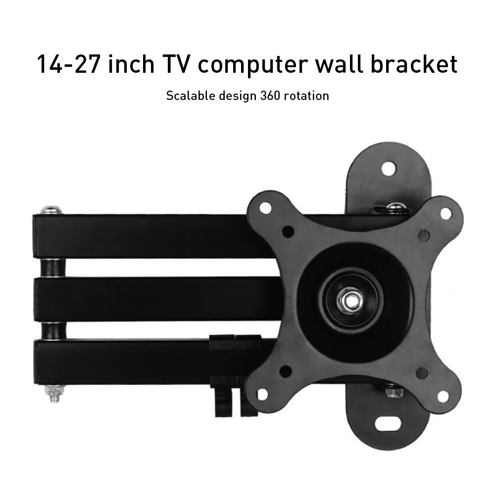 TV Wall Mount Bracket Extension Arm Tilt Swivel 360 Degree Full Motion LCD Monitor Holder Rack Stand For 14inch - 27inch 10KG TV