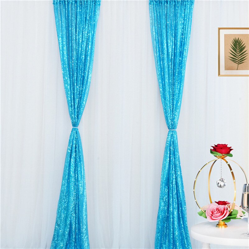 Fundo de fotografia 2 pçs 2x8ft sequin pano de fundo ouro sequin pano de fundo ouro sequin pano de fundo cortina 2 lantejoulas pano de fundo