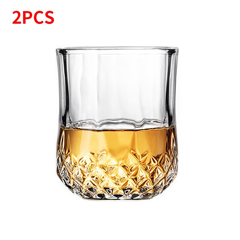 Tianxi 2 stk gennemsigtig krystal øl glas whisky vin glas kop drinkware bar vodka kop hotel restaurant glas vand kop: 2 stk