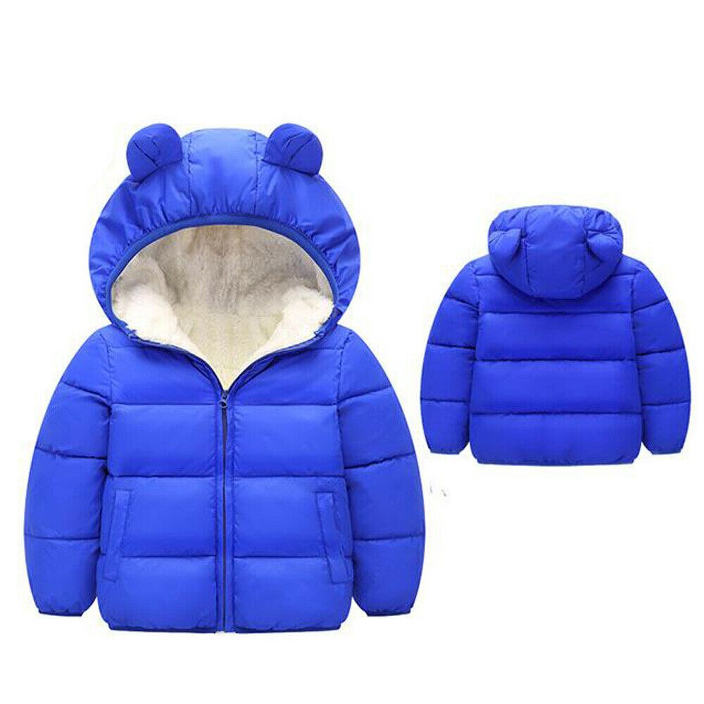 Criança do bebê menina menino neve wear inverno quente crianças esportes parkas unisex bebê urso orelhas com capuz casacos de algodão acolchoado 0-3y