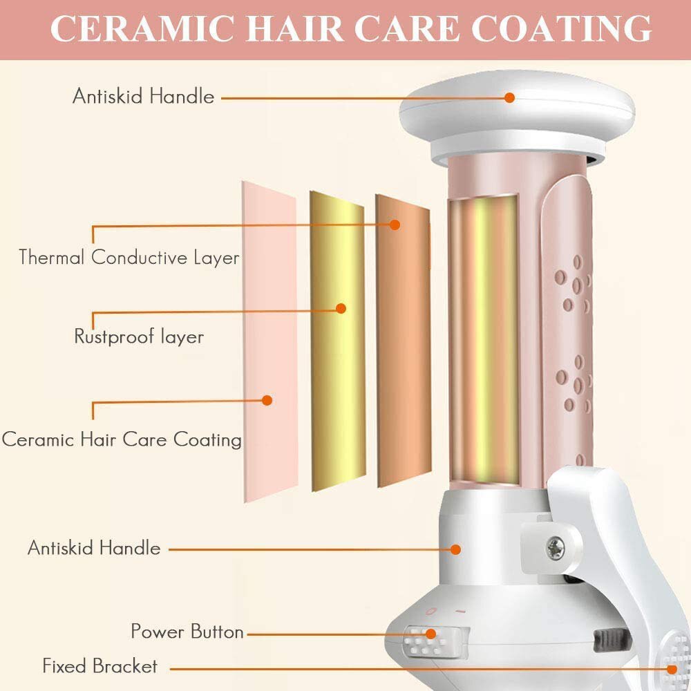 Cordless Hair Curler Curling Iron 1-Inch Ceramic Curling Wand 2 In 1 Mini Hair Curler For Loose Curls Waves Usb Rechargeable