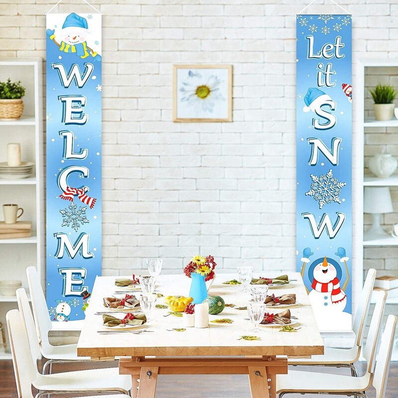 Christmas Porch Signage Christmas Banner Suitable for Winter Wonderland Party Decoration Christmas Winter Snow Party