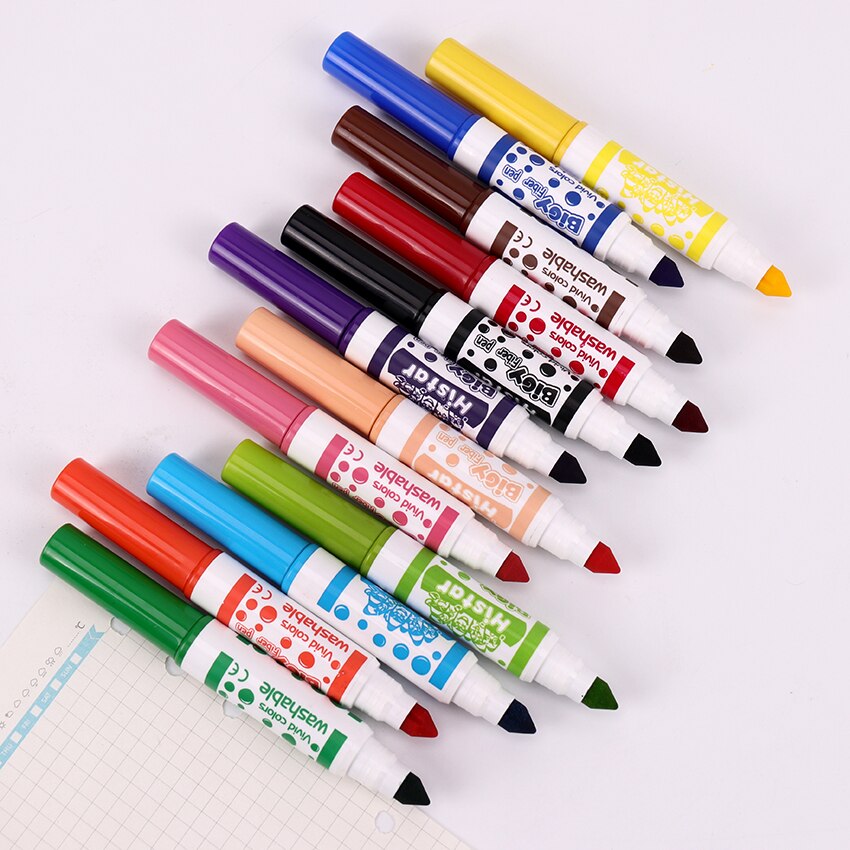 12 unidades/juego de Mini subrayadores para escribir, pintura bonita, acuarela, pluma Coreana de papelería, útiles escolares de oficina